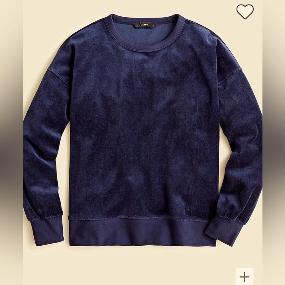 JCrew velour navy pullover size M women’s. Top rated style.